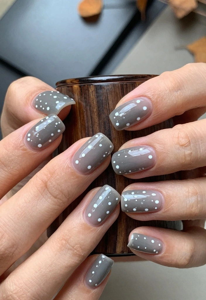 16 Simple Autumn Nails Ideas: Minimal Seasonal Style - 7. Smoky Gray Chic 1