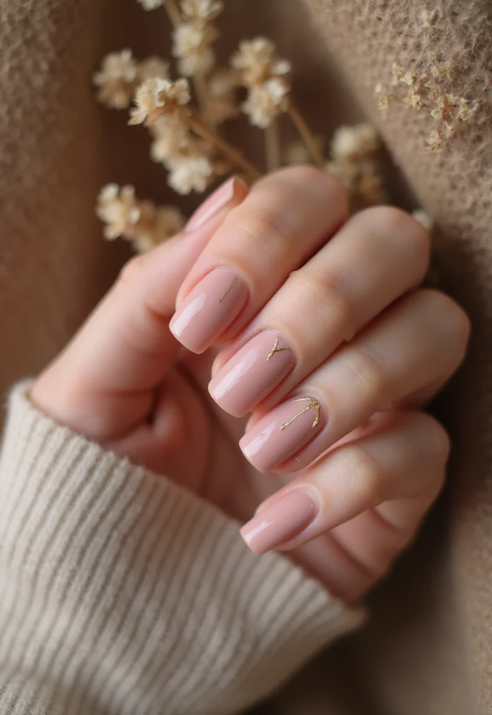 16 Simple Autumn Nails Ideas: Minimal Seasonal Style - 8. Dusty Rose Accents 1