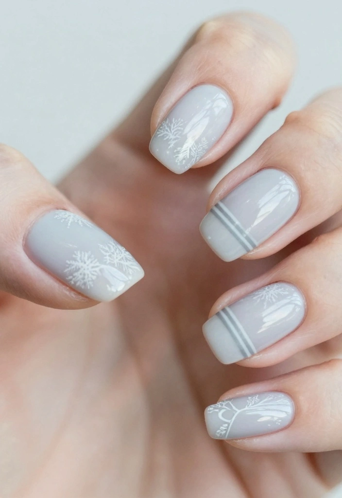 16 Simple Winter Nails Ideas Soft Minimal Charm - 6. Light Gray Charm 1