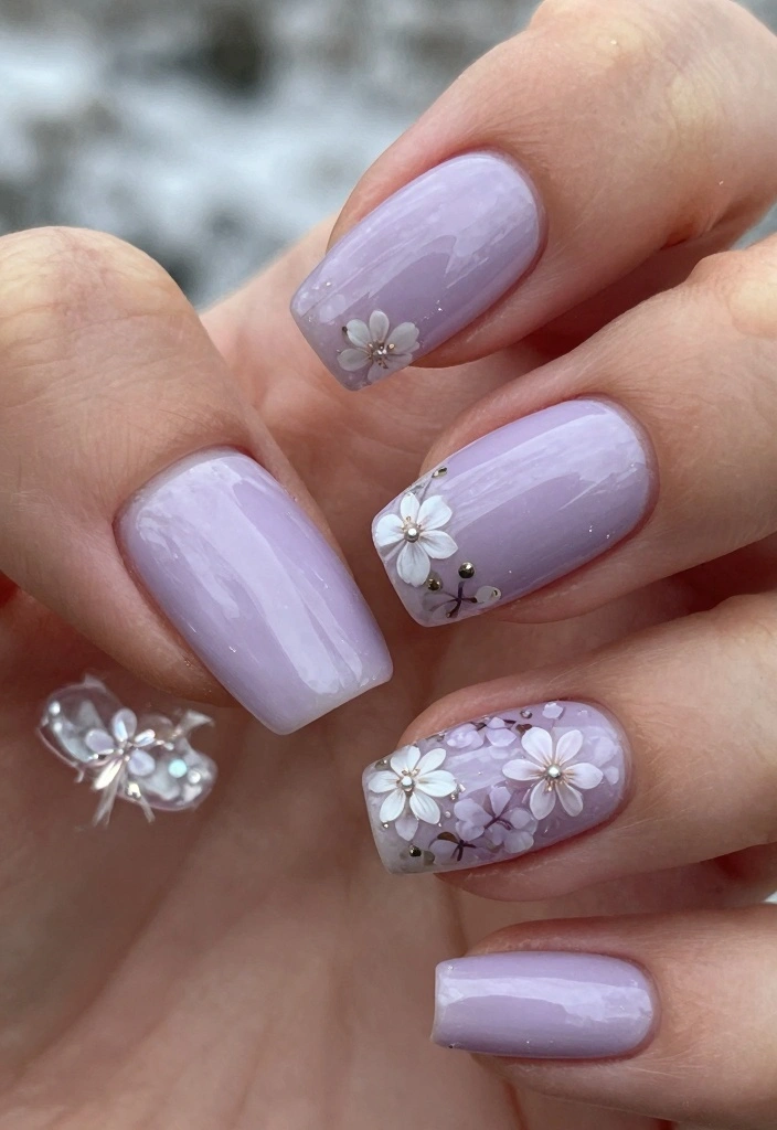 16 Simple Winter Nails Ideas Soft Minimal Charm - 7. Pale Lavender Dreams 1