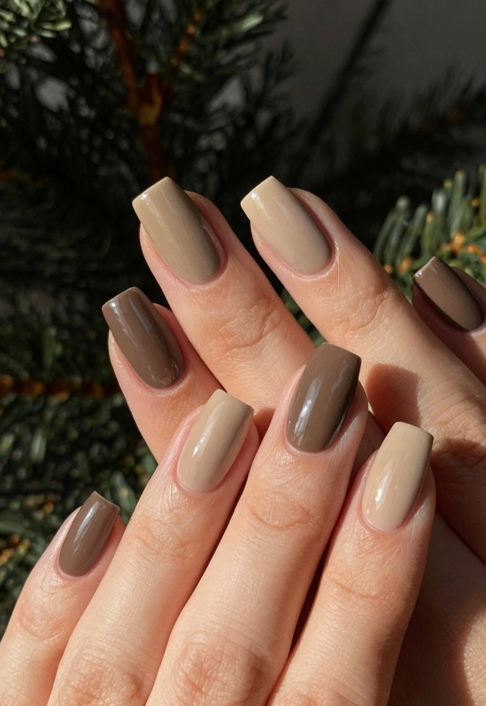 16 Simple Winter Nails Ideas Soft Minimal Charm - 8. Earthy Tones 1