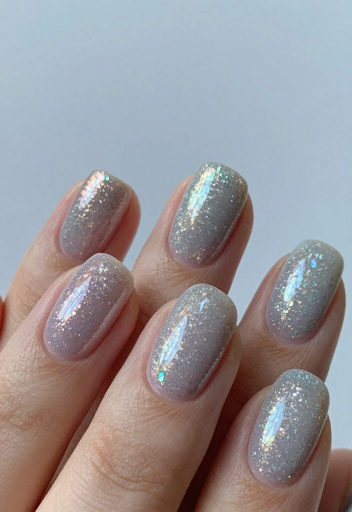 16 Simple Winter Nails Ideas Soft Minimal Charm - 9. Subtle Glitter Accents 1