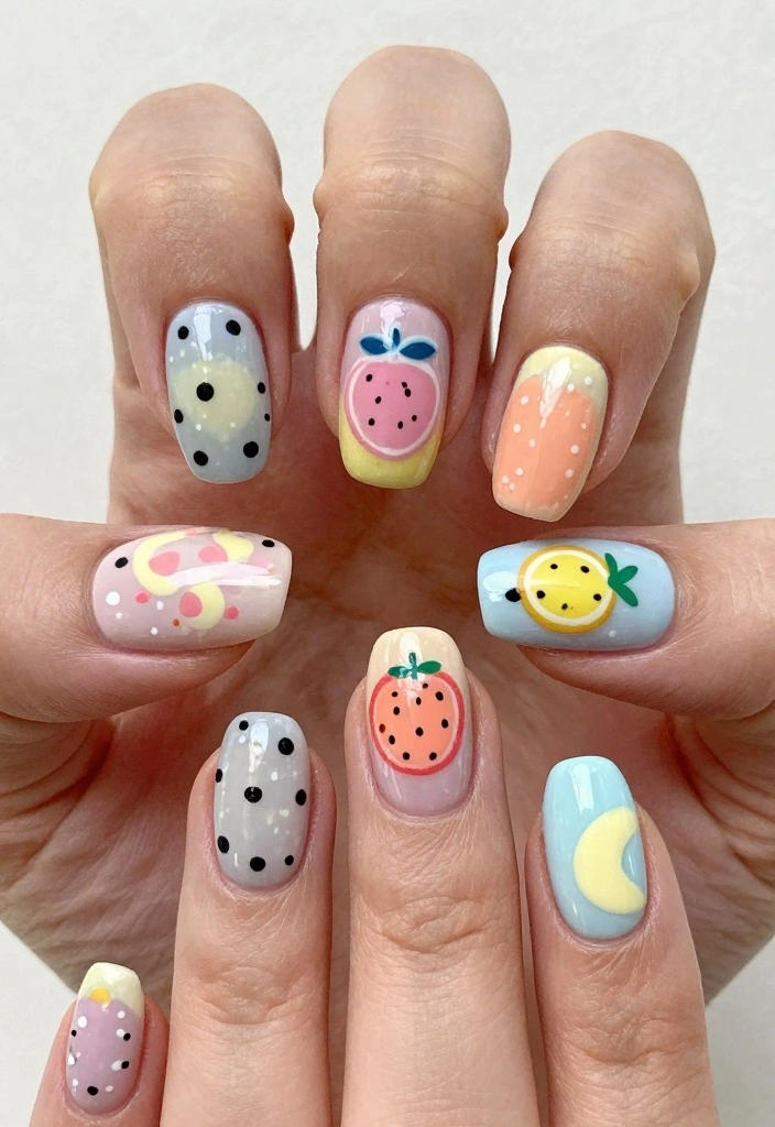 16 Summer Pastel Nail Ideas: Soft Fresh Colors - 13. Colorful Nail Art 1