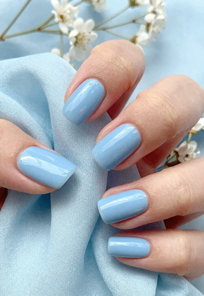 16 Summer Pastel Nail Ideas: Soft Fresh Colors - 4. Baby Blue Bliss 1