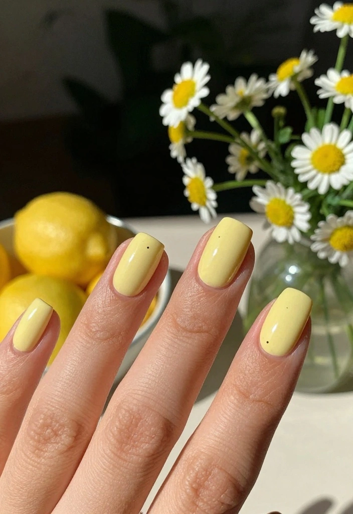 16 Summer Pastel Nail Ideas: Soft Fresh Colors - 6. Pale Yellow Sunshine 1