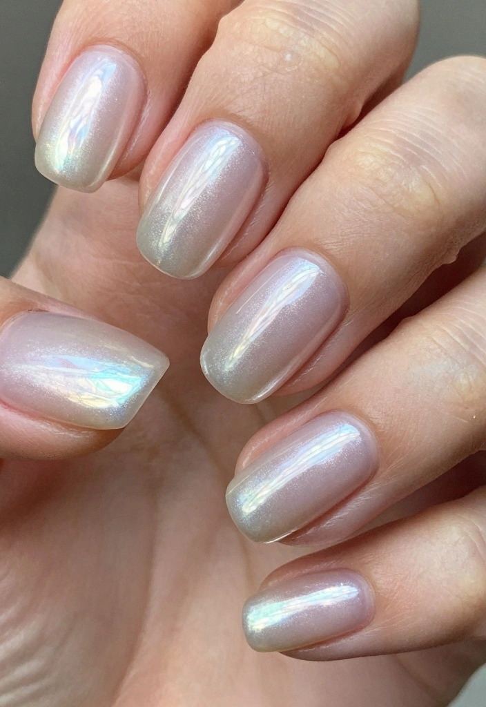 16 White Winter Nails Ideas for a Frosty Elegant Look - 7. Elegant Pearl Finish 1