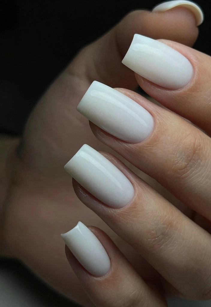 16 White Winter Nails Ideas for a Frosty Elegant Look - 8. Sleek White Matte 1