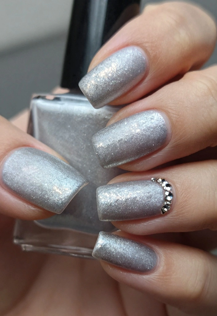 16 Winter Chrome Nails Ideas Icy Luxe Shine - 1. Frosted Silver Perfection 1
