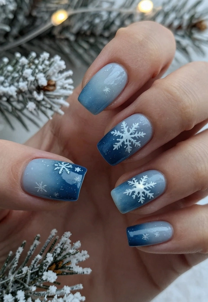 16 Winter Chrome Nails Ideas Icy Luxe Shine - 2. Icy Blue Ombre 1