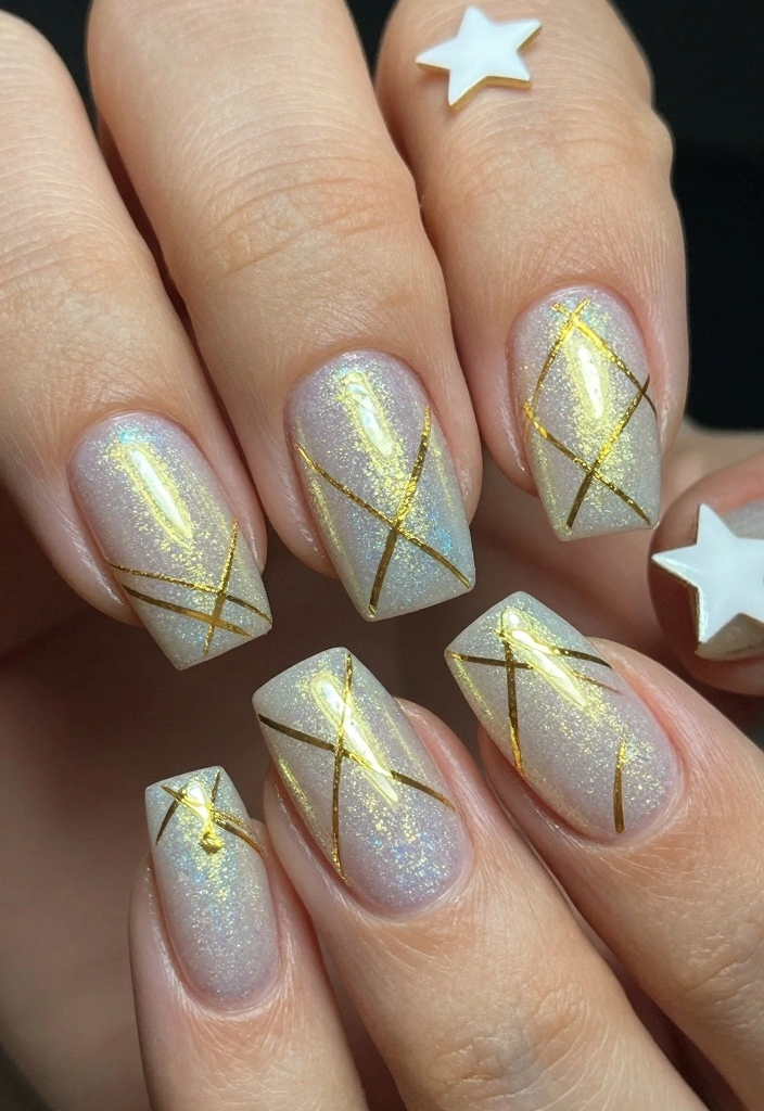 16 Winter Chrome Nails Ideas Icy Luxe Shine - 4. Shimmering White Gold 1