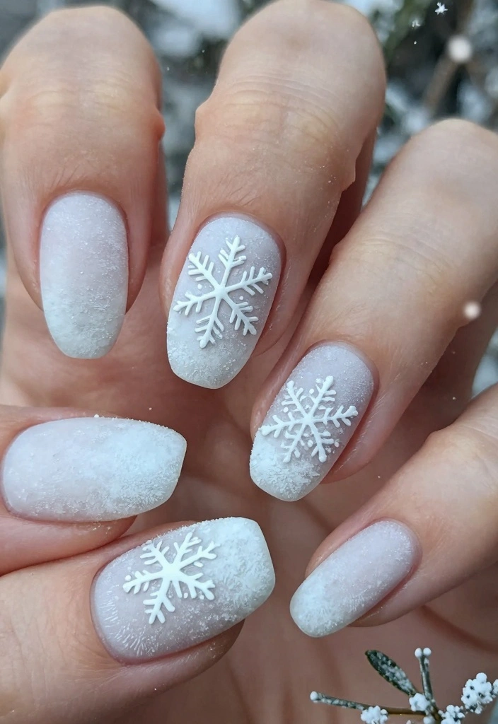 16 Winter Nails Ideas: Elegant Cold Season Looks - 1. Frosty White Wonderland 1