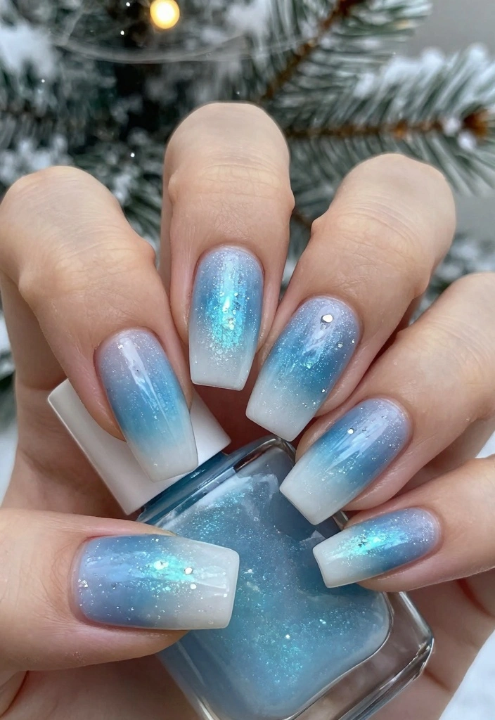 16 Winter Nails Ideas: Elegant Cold Season Looks - 4. Icy Blue Ombré 1