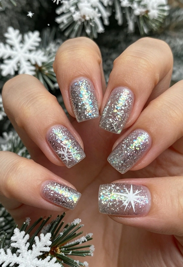 16 Winter Nails Ideas: Elegant Cold Season Looks - 5. Winter Wonderland Glitter 1
