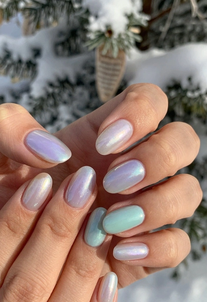 16 Winter Nails Ideas: Elegant Cold Season Looks - 6. Pearlized Pastels 1