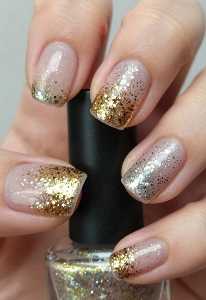 17 Nails for Winter Ideas Cozy Chic Season - 16. Seasonal Glitter Tips 1