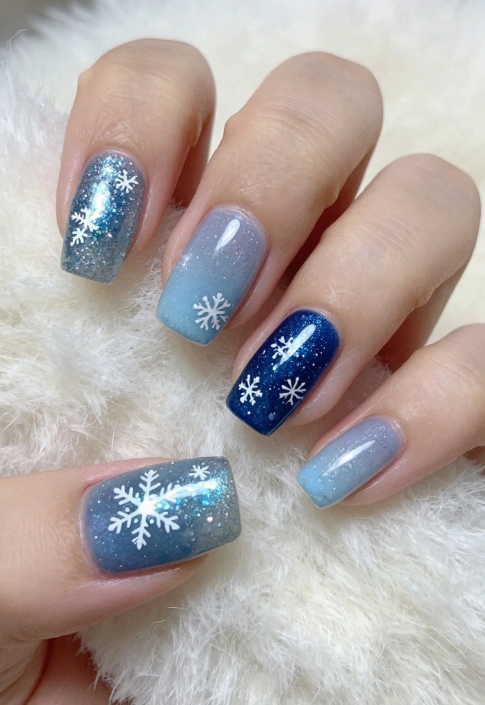 17 Nails for Winter Ideas Cozy Chic Season - 2. Icy Blue Elegance 1
