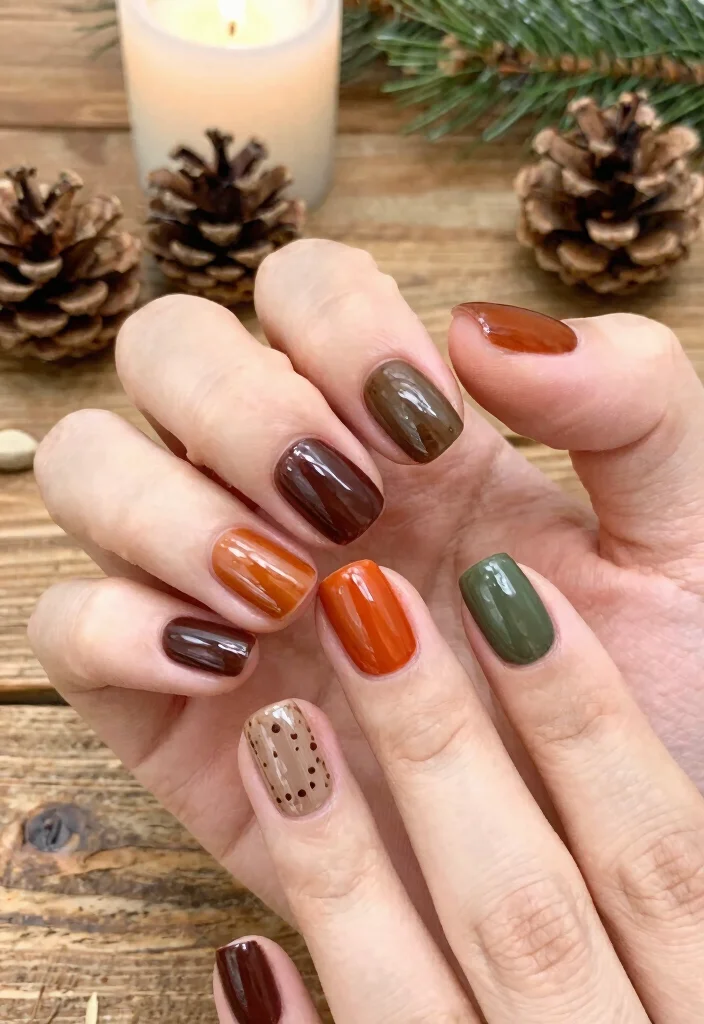 17 Nails for Winter Ideas Cozy Chic Season - 5. Cozy Earth Tones 1