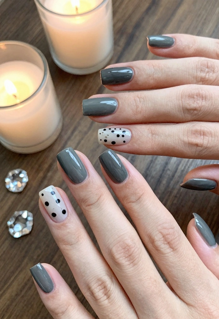 17 Neutral Fall Nail Color Ideas: Soft Elegant Tones - 10. Classic Charcoal 1