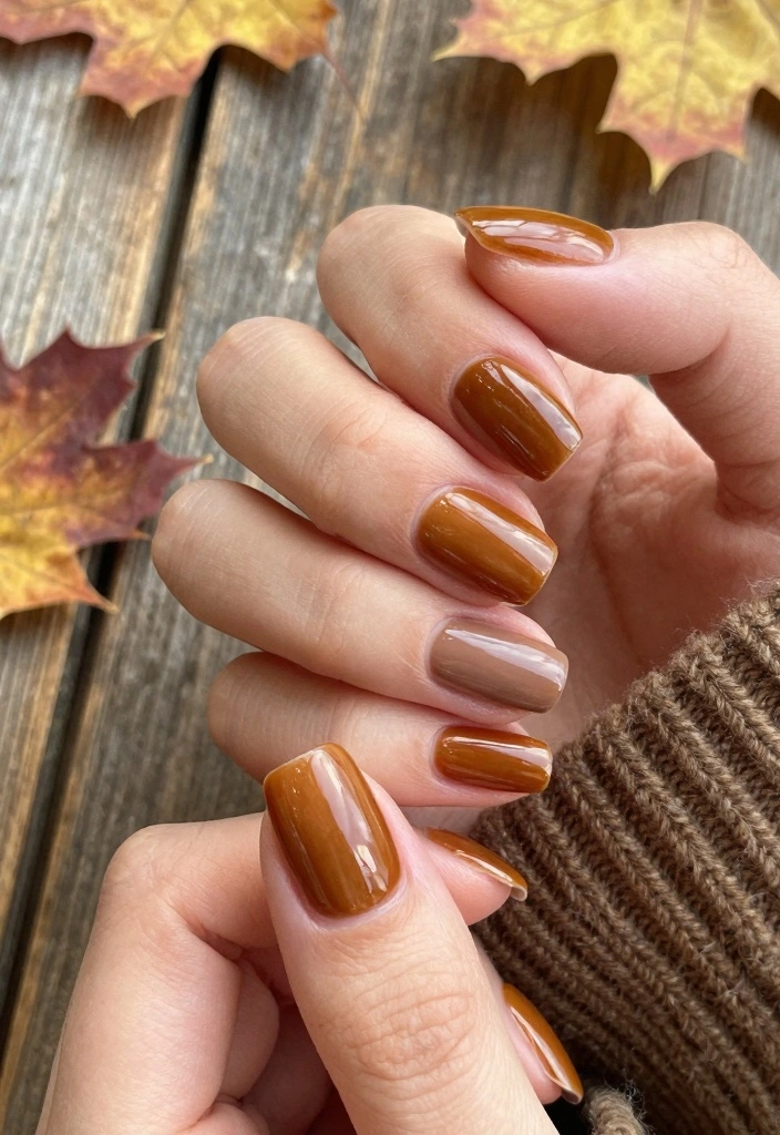 17 Neutral Fall Nail Color Ideas: Soft Elegant Tones - 14. Amber Taupe 1