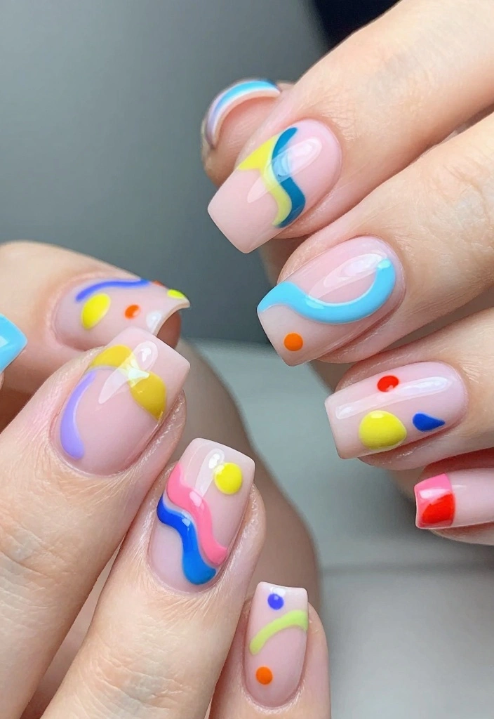 17 Pink Winter Nails Ideas Cozy Feminine Style - 12. Abstract Shapes 1