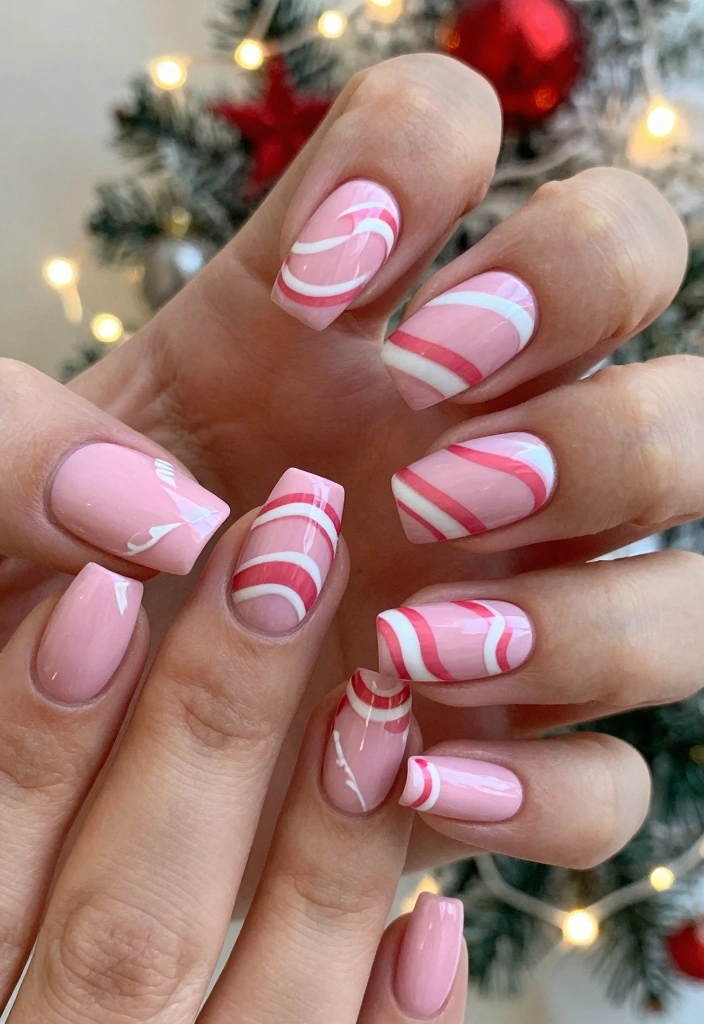 17 Pink Winter Nails Ideas Cozy Feminine Style - 3. Candy Cane Stripes 1