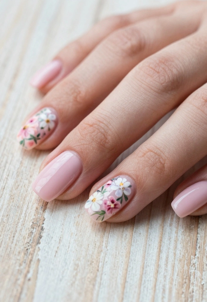 17 Pink Winter Nails Ideas Cozy Feminine Style - 5. Pastel Floral Patterns 1