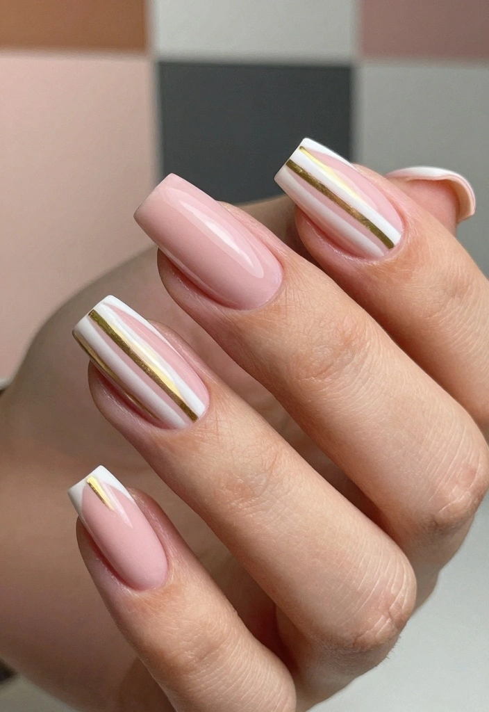 17 Pink Winter Nails Ideas Cozy Feminine Style - 9. Striped Patterns 1