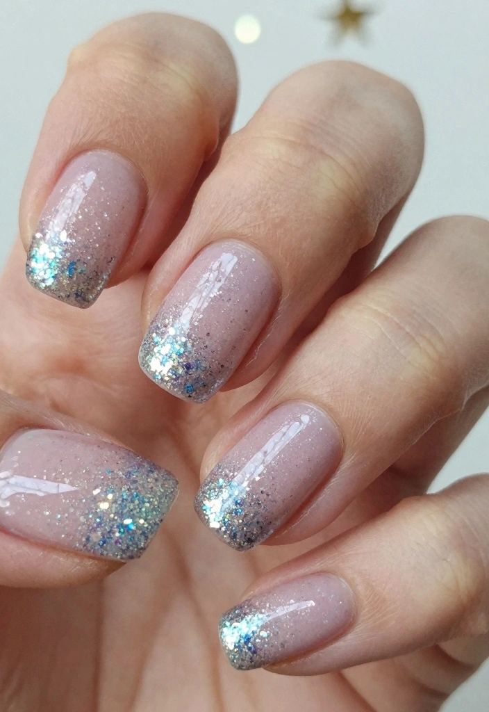 17 Short Winter Nails Ideas Simple Cozy Chic - 13. Glittery Gradient 1