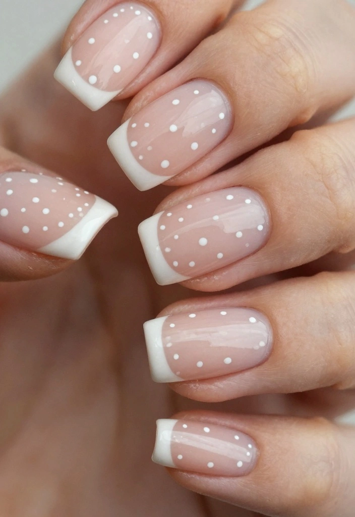 17 Short Winter Nails Ideas Simple Cozy Chic - 15. Dotted French Tips 1