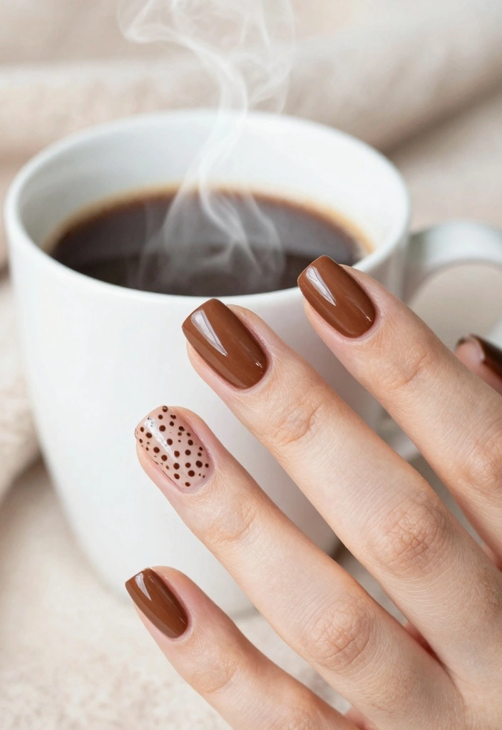 17 Short Winter Nails Ideas Simple Cozy Chic - 2. Cozy Cocoa Brown 1