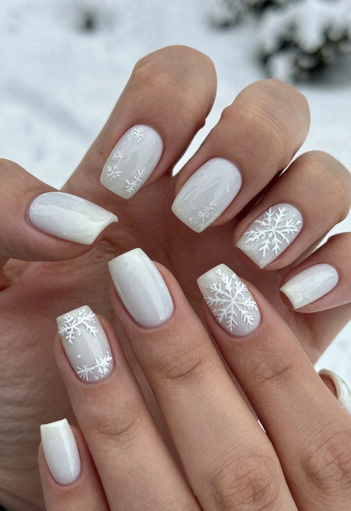 17 Short Winter Nails Ideas Simple Cozy Chic - 5. Winter Wonderland White 1