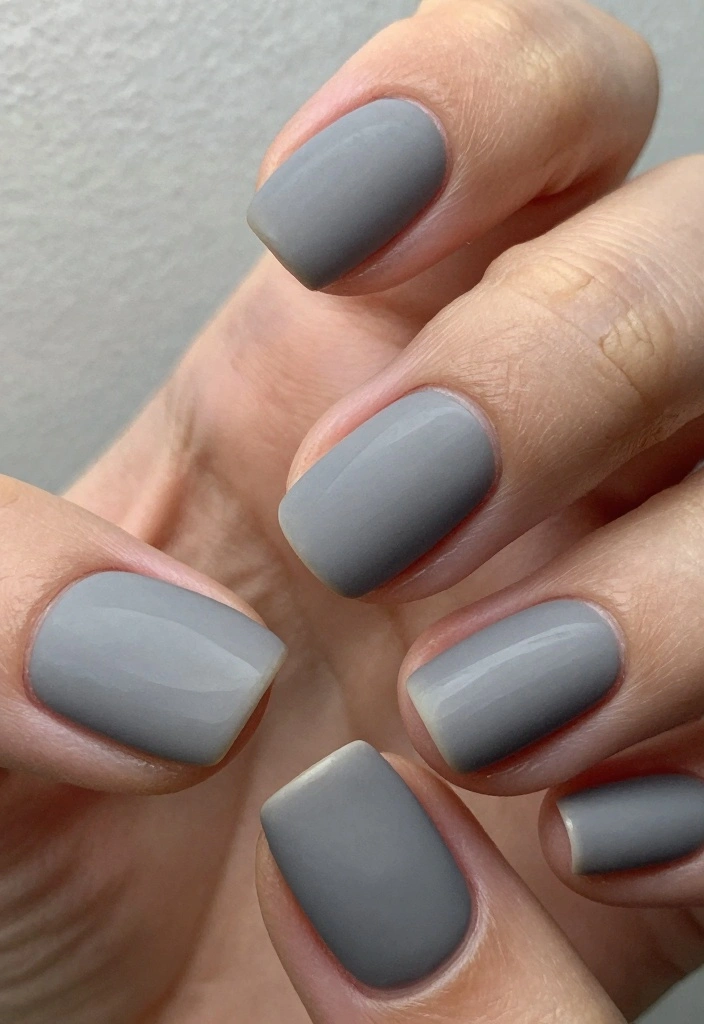 17 Short Winter Nails Ideas Simple Cozy Chic - 9. Soft Gray with a Matte Finish 1
