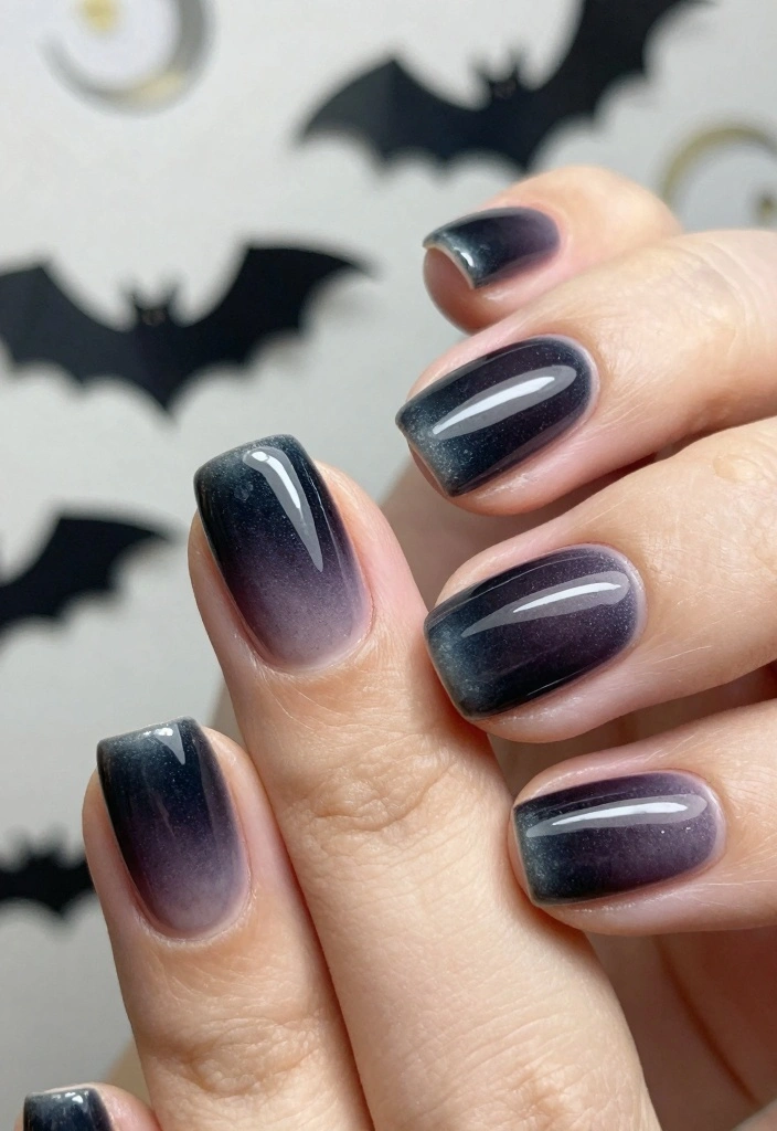17 Spooky Halloween Nails Ideas: Dark Festive Style - 16. Dark Ombre Magic 1