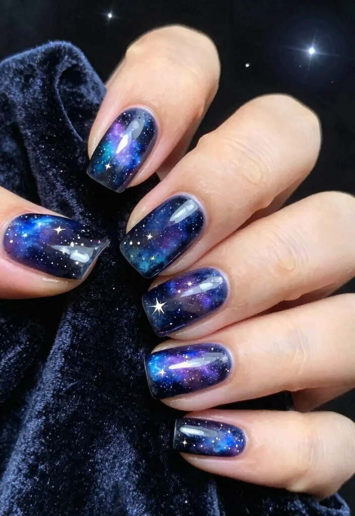17 Spooky Halloween Nails Ideas: Dark Festive Style - 5. Mysterious Galaxy 1