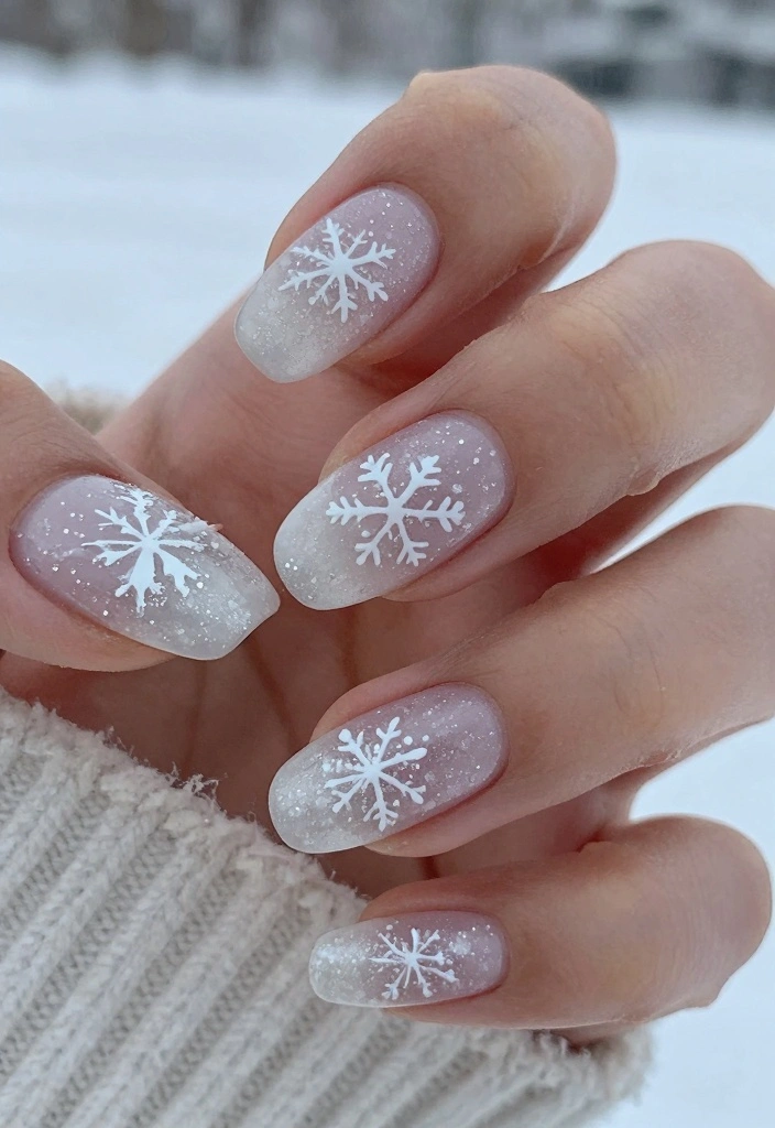 17 Winter Almond Nails Ideas: Sleek Cold Season Shape - 1. Frosty White Elegance 1