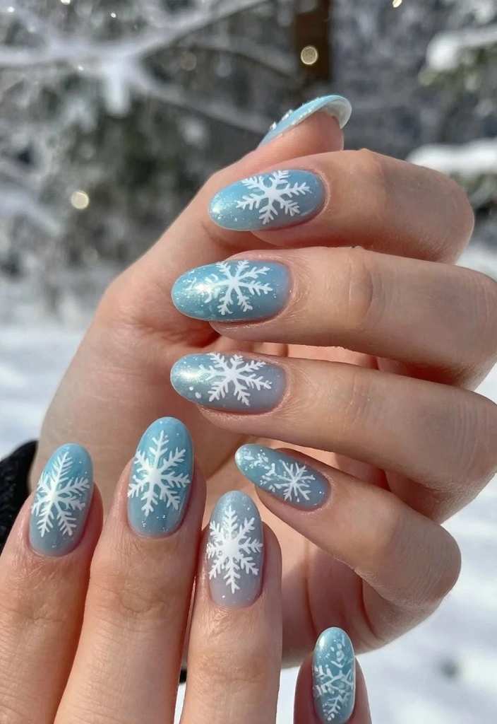 17 Winter Nails 2025 Fresh Seasonal Trends - 5. Snowflake Nail Art 1