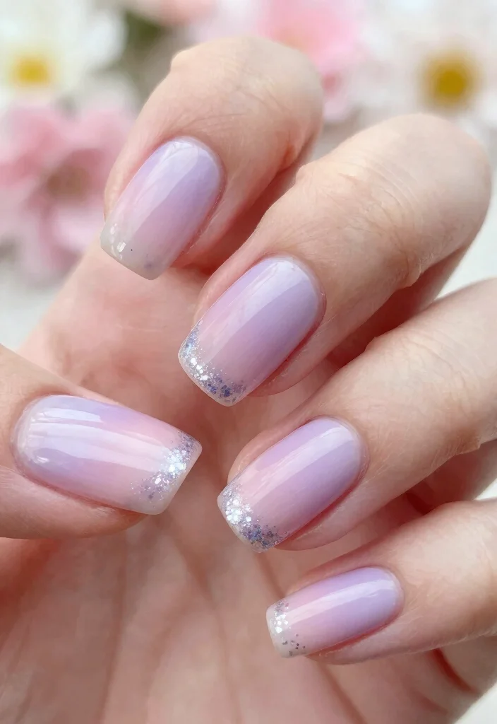 18 Ombre Nail Designs Ideas Smooth Color Blends - 1. Soft Lavender to Baby Pink 1