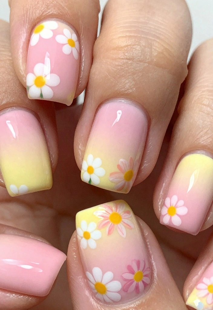 18 Ombre Nail Designs Ideas Smooth Color Blends - 17. Sweet Summer Ombre 1