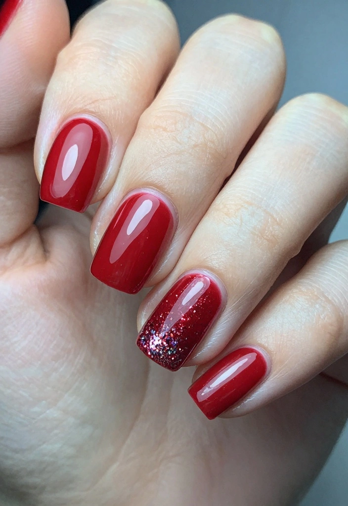 18 Simple Nail Art Ideas for Clean Creative Details - 10. Classic Red with a Twist 1