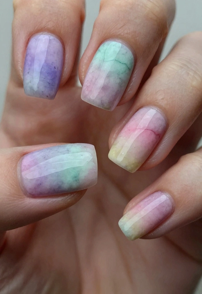 18 Simple Nail Art Ideas for Clean Creative Details - 11. Watercolor Effect 1