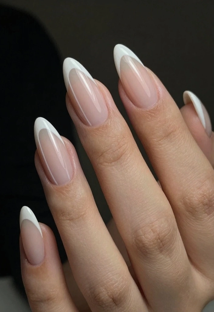 18 White French Nails Ideas Timeless Clean Style - 13. Elegant Stripes French Tips 1