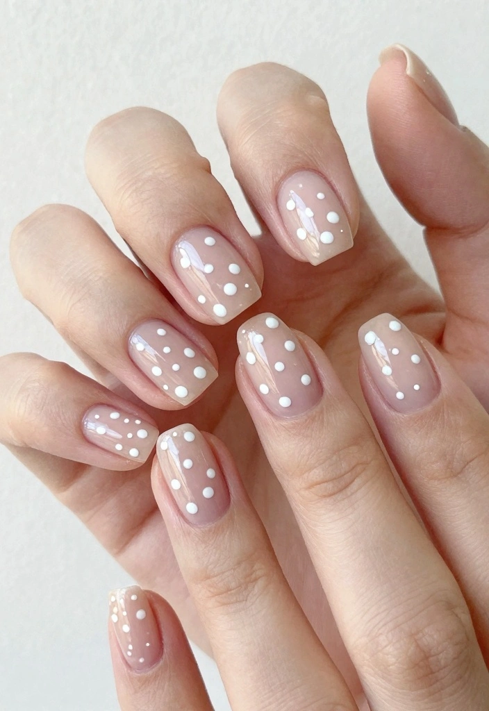 18 White French Nails Ideas Timeless Clean Style - 16. Artistic Dots French Tips 1