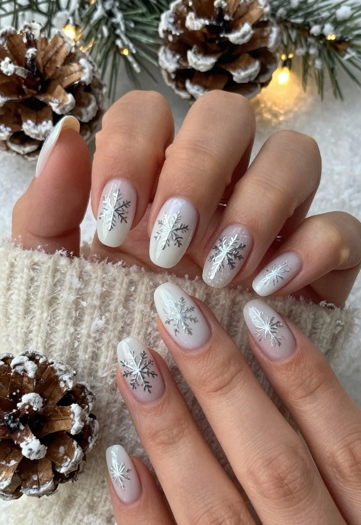 18 Winter Christmas Nails Ideas: Sparkly Festive Glam - 5. Winter Wonderland 1