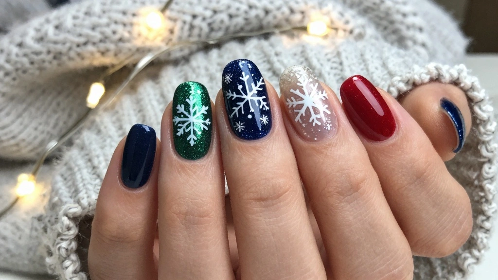 18 Winter Christmas Nails Ideas: Sparkly Festive Glam