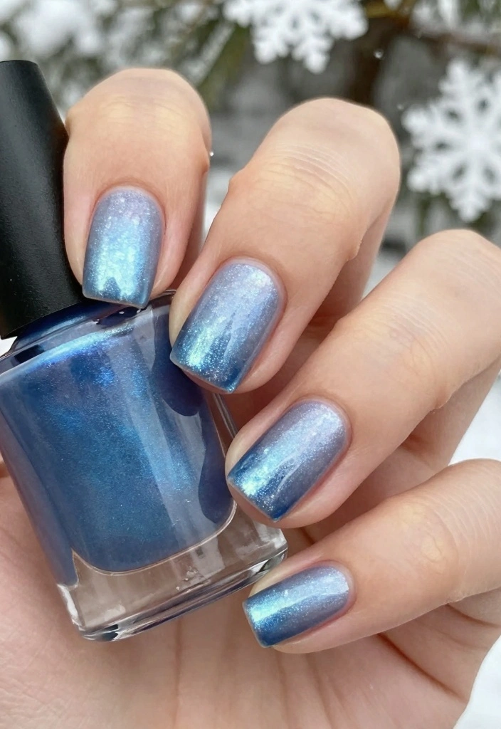 18 Winter Nails Ideas Cozy Trend Forward Style - 1. Frosty Blue Ombré 1