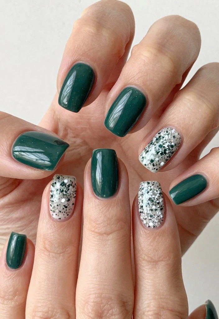 18 Winter Nails Ideas Cozy Trend Forward Style - 11. Pine Tree Green 1