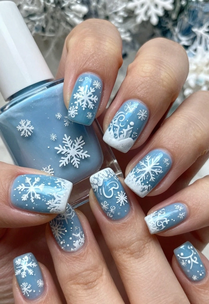 18 Winter Nails Ideas Cozy Trend Forward Style - 12. Winter Wonderland 1