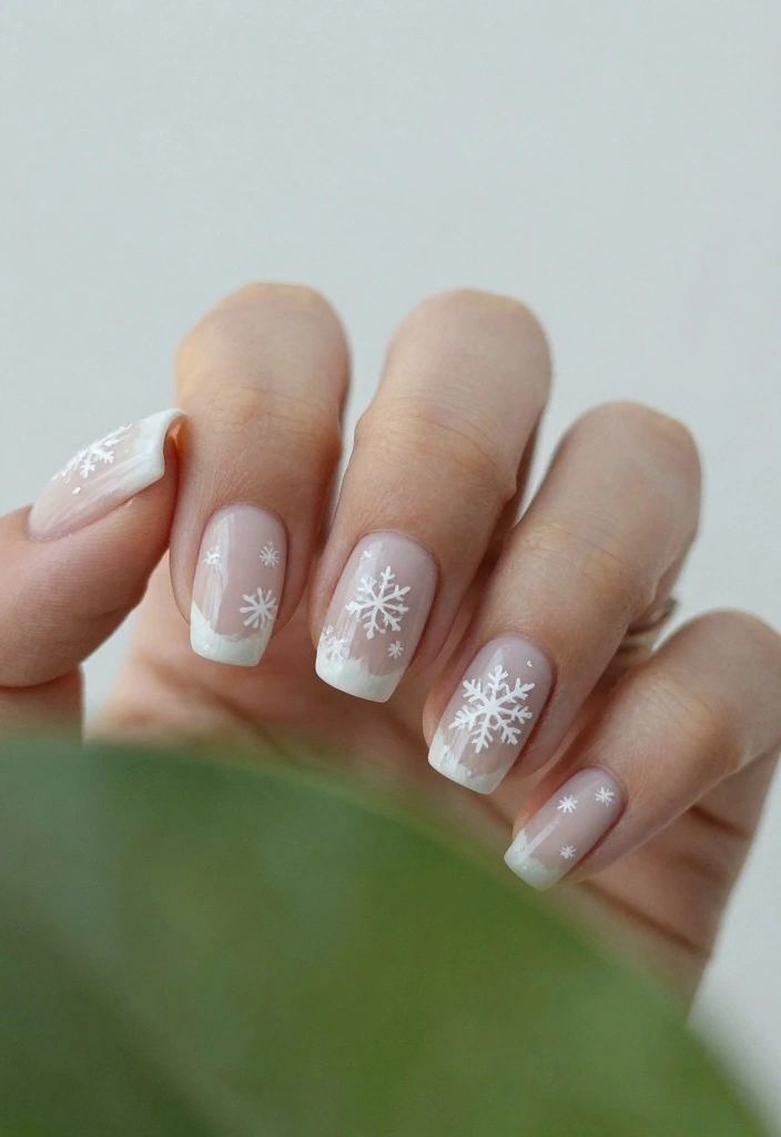 18 Winter Nails Ideas Cozy Trend Forward Style - 16. Snowy Negative Space 1