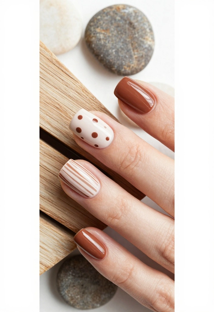 18 Winter Nails Ideas Cozy Trend Forward Style - 4. Earthy Tones with Minimalist Design 1