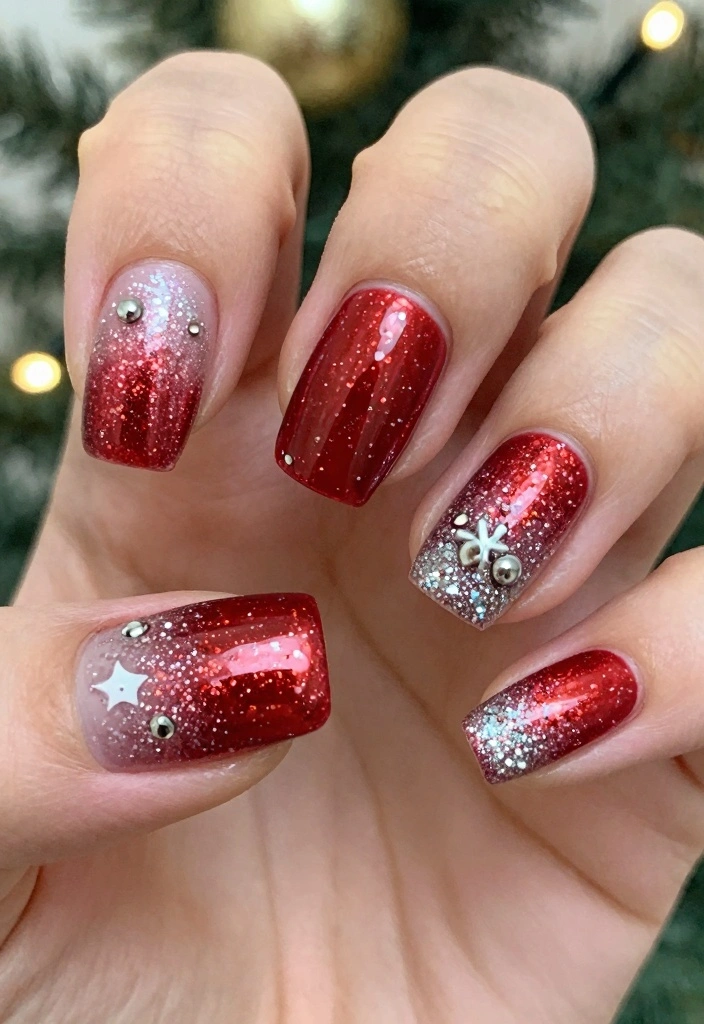18 Winter Nails Ideas Cozy Trend Forward Style - 5. Festive Glitter Ombré 1